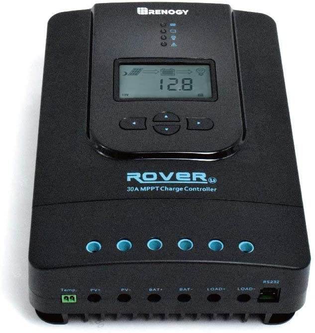 Renogy multip Advanced Rover Li 30 Amp 12V/24V DC Input MPPT Solar Charge Controller with Bluetooth and LCD screen and multiple LED indicators, 30Amp-BT&hellip;