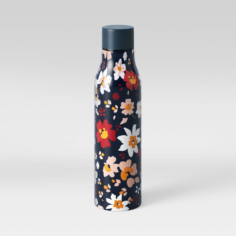 20oz Stainless Steel Vacuum Water Bottle Multi Color Daisies Blue - Room Essentials™