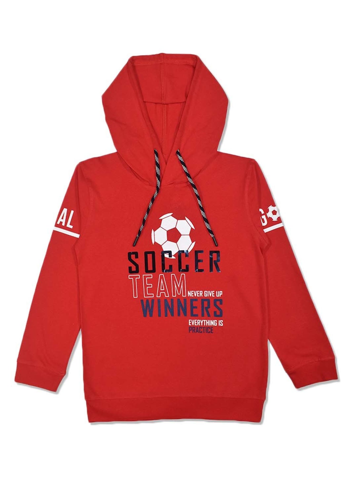 Cavio Kids Red Cotton Printed Full Sleeves T-Shirt