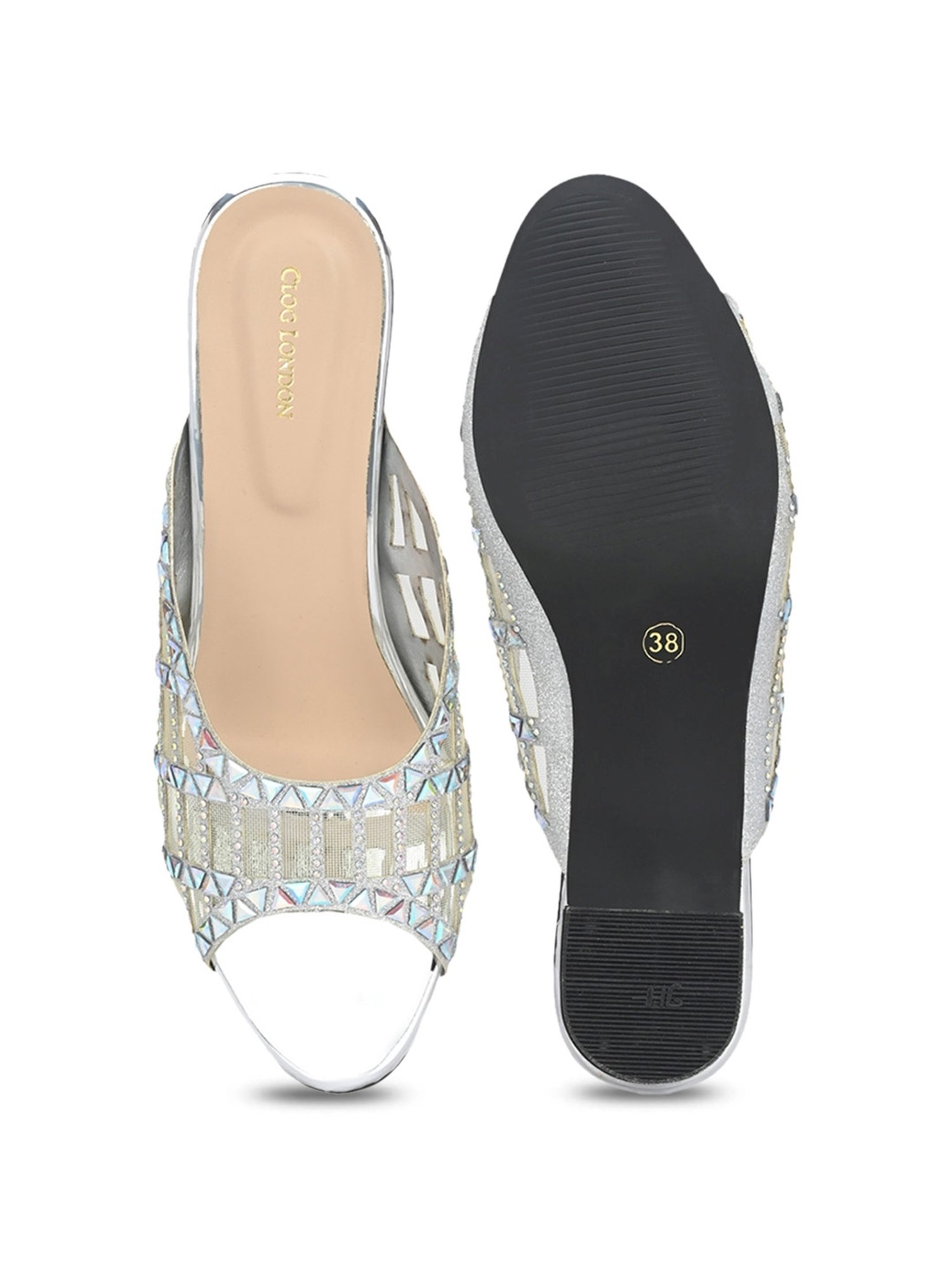 Clog London Women's Silver Casual Sandals