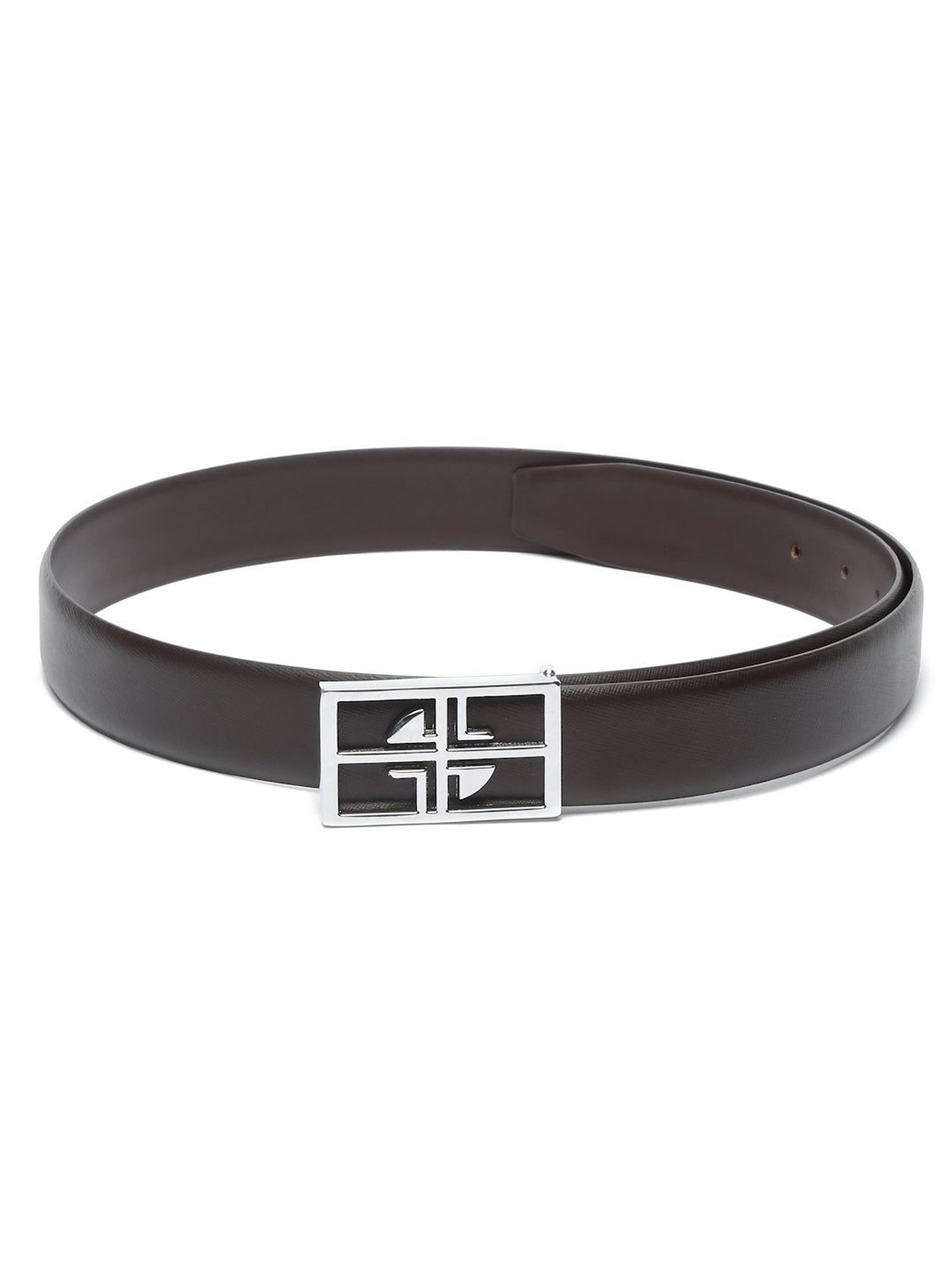 Louis Stitch Brown Textured Leather Formal Belt for Men
