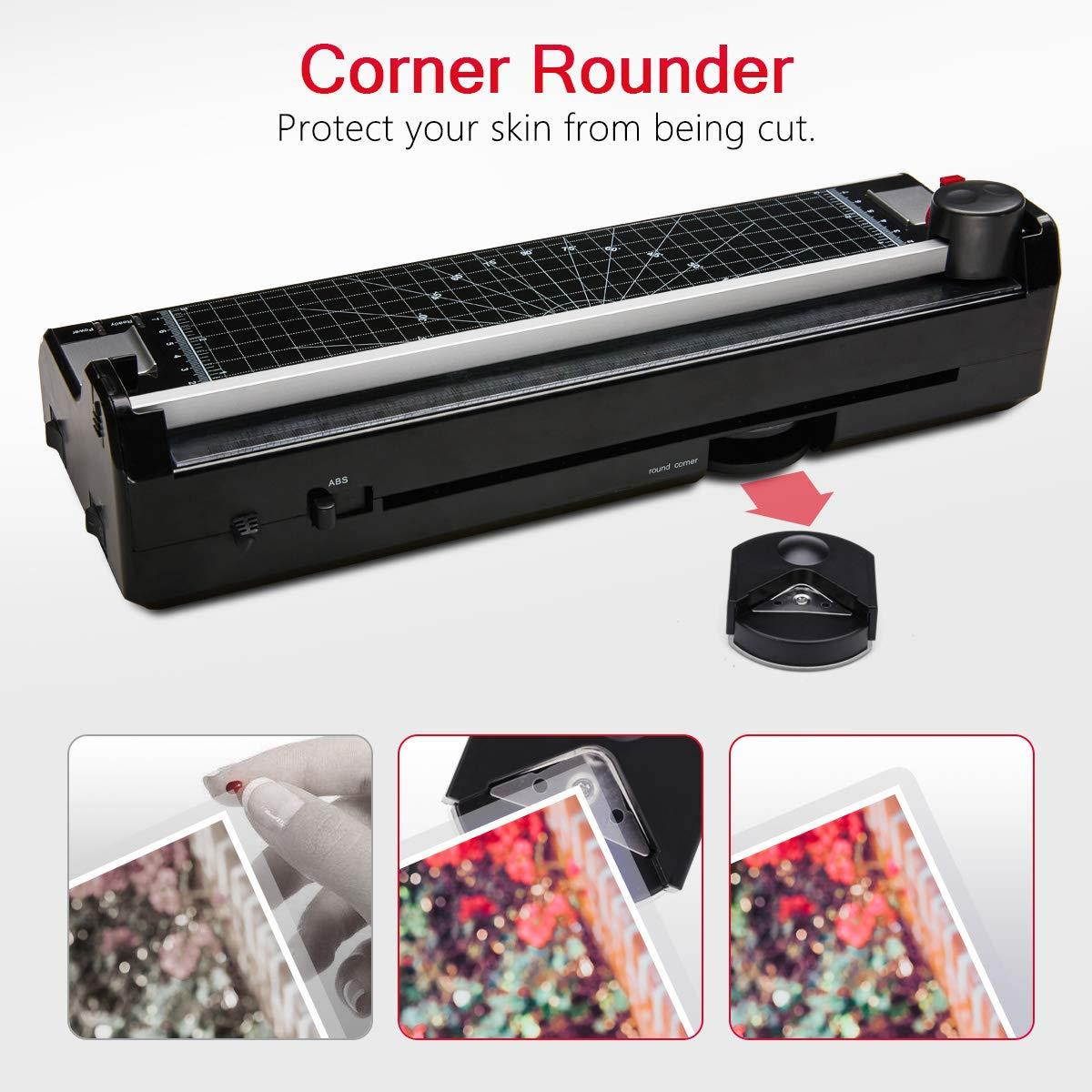4 in 1 Blusmart OL288 Laminator, A4, Rotary Trimmer/Corner Rounder/10 Laminating Pouches, Black4