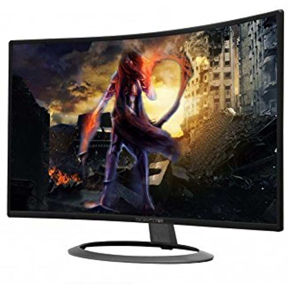 SCEPTRE 27" Curved LED Monitor C278W-1920R Full HD 1080P HDMI DisplayPort VGA Speakers, Ultra Thin Brushed Metallic, 1800R immersive curvature, 2018