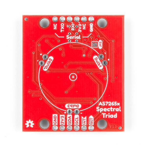 SparkFun Triad Spectroscopy Sensor - AS7265x Optical inspection breakout Combines visible UV IR LEDs with three spectral sensors Vcc 3.3V Qwiic I2C Serial Breadboardable or No Soldering Required