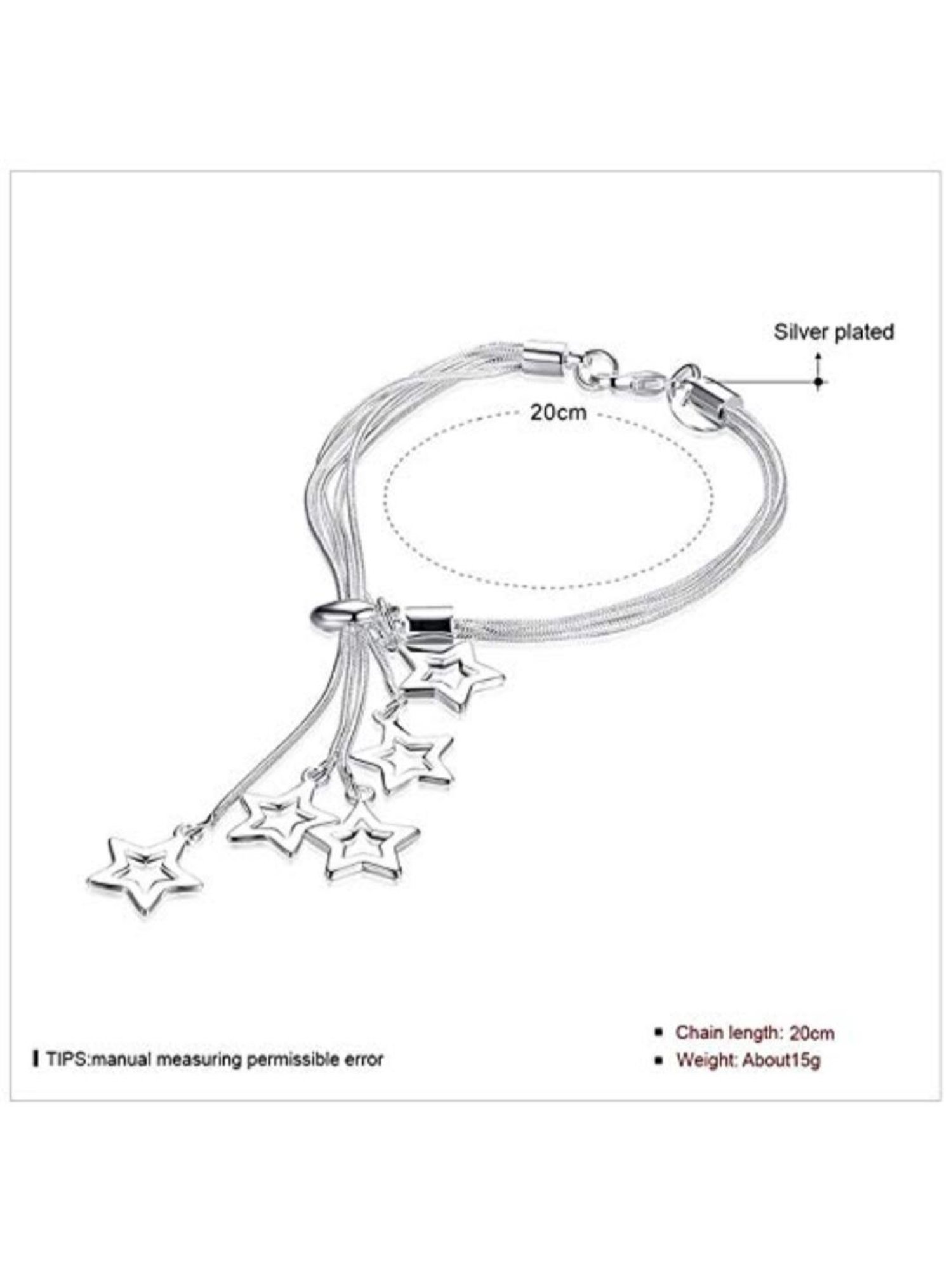 YouBella Silver-Plated Crystal Charms Bracelet