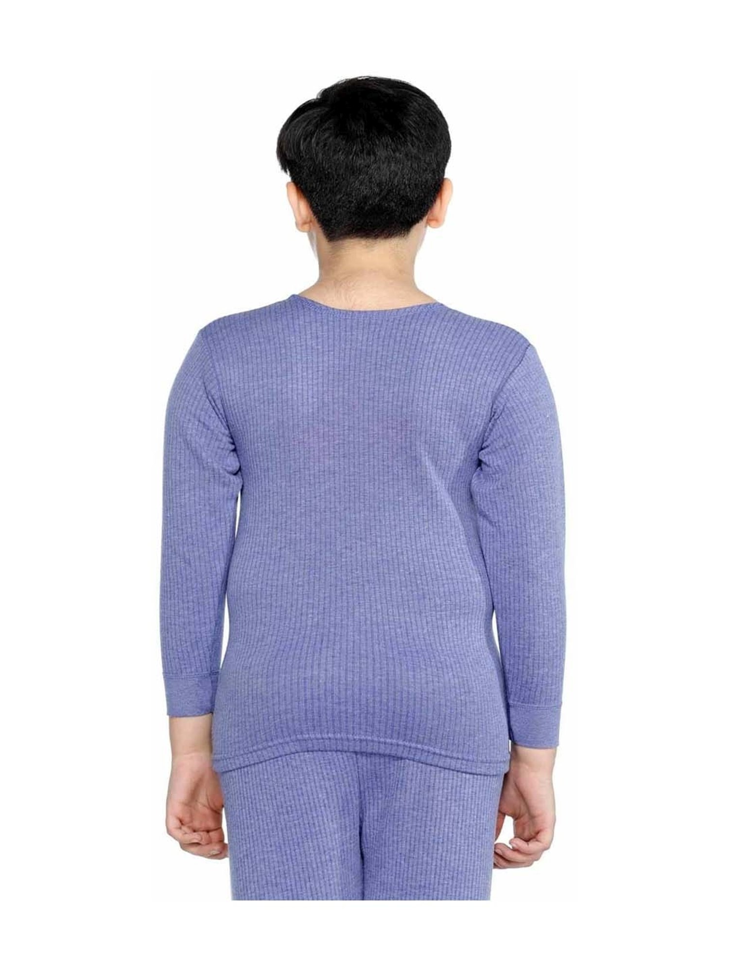 Bodycare Kids Blue Cotton Regular Fit Full Sleeves Thermal Set