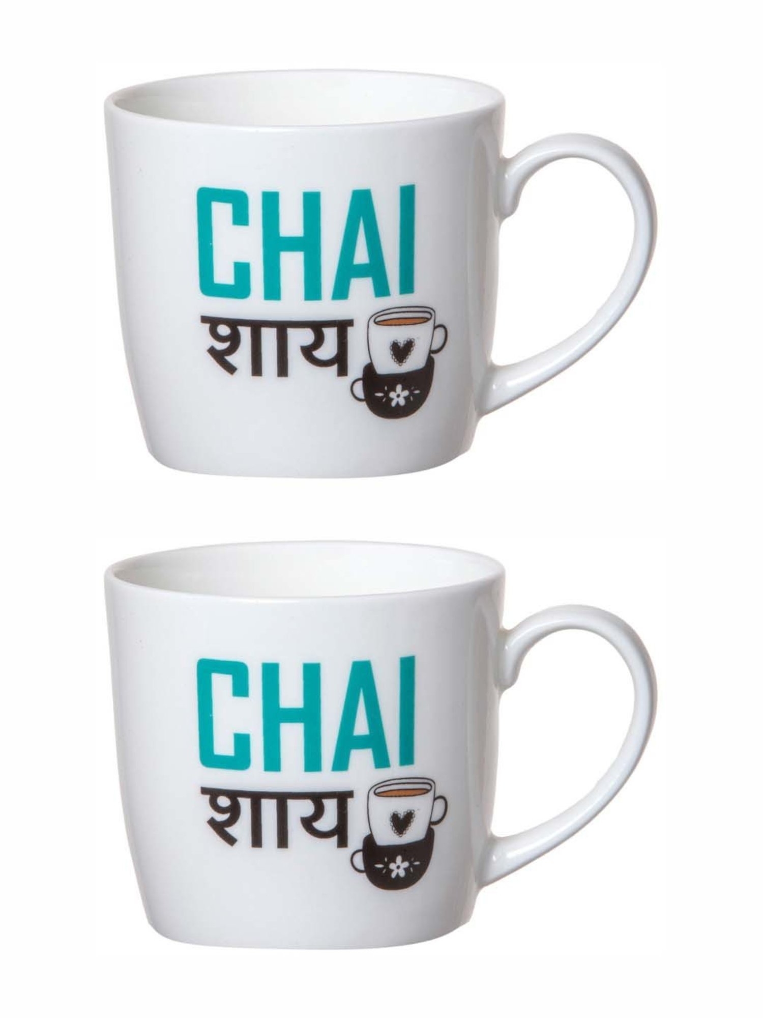 Goodhomes Multicolor Bone China Coffee Mug - Set of 2 (280ml)