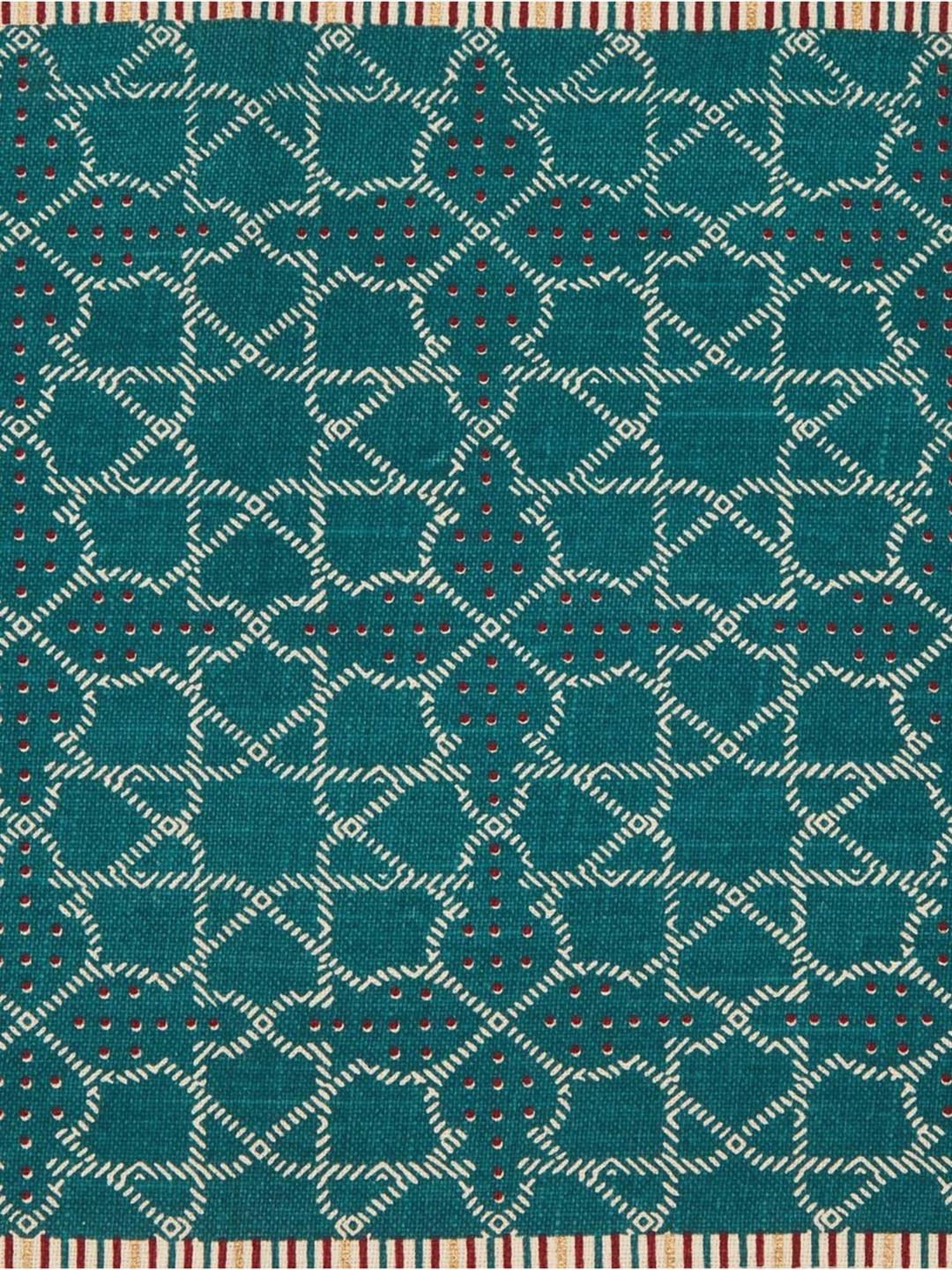 Fabindia Teal Cotton 48 TC 230 GSM Small Hand Runner