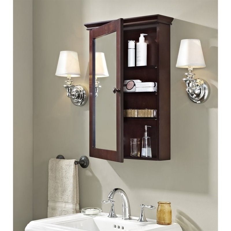 Wood Medicine Cabinet in Espresso Brown-Pemberly Row