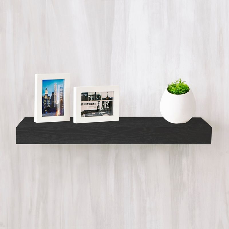 Way Basics 36" Eco Wall Shelf Floating Shelf Black