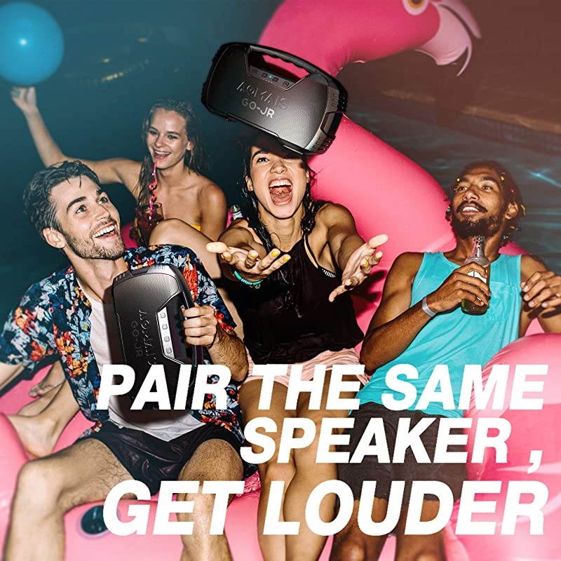 Portable Bluetooth Speaker,  40 Hrs Playtime Outdoor Waterproof Speakers with Lights, 25W Super Stereo Sound and Deep Bass, 100Ft Wireless Bluetooth Range, Built-in Mic, Indoor/Beach Party