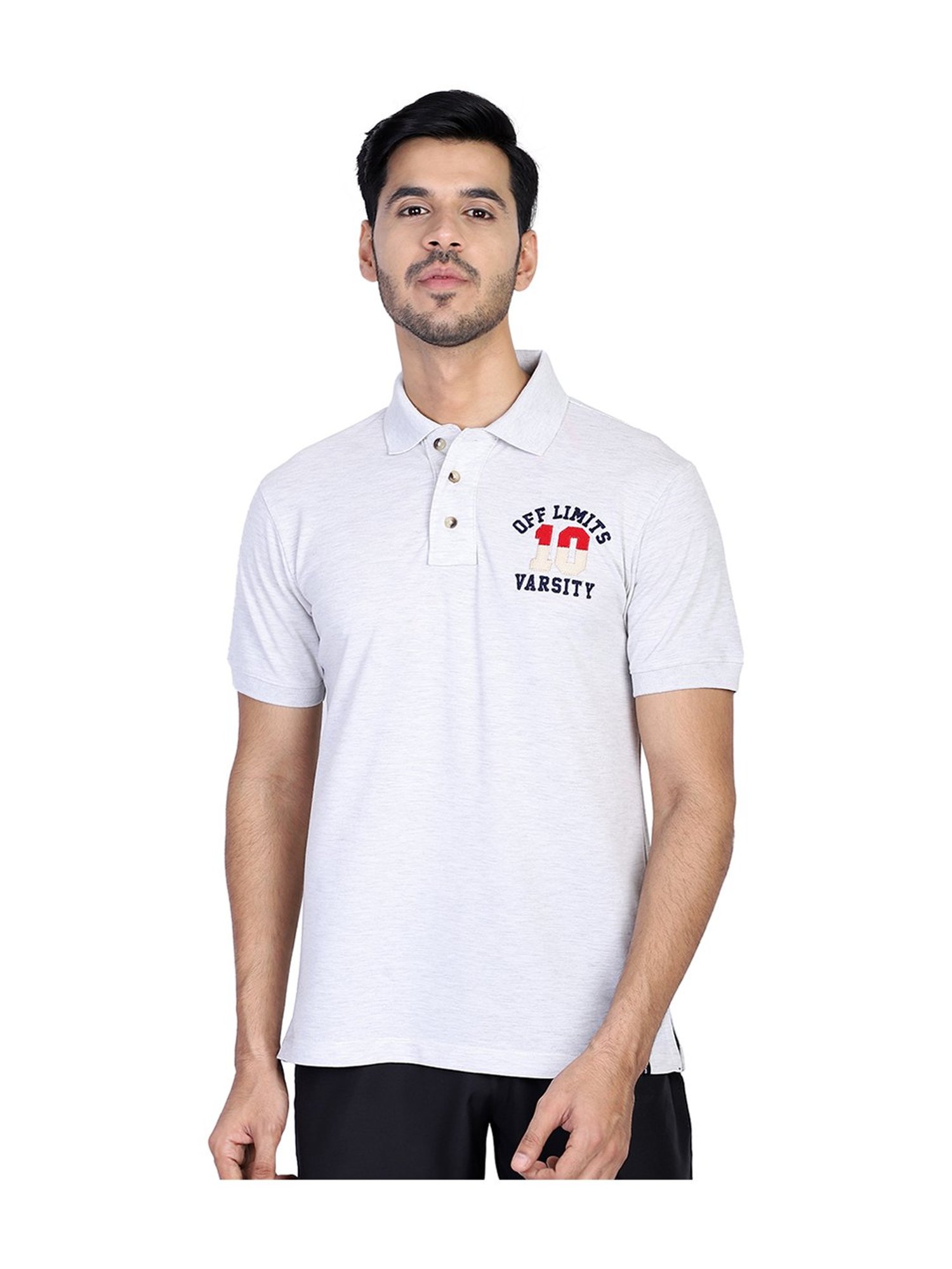 OFF LIMITS Ecru Short Sleeves Polo T-Shirt
