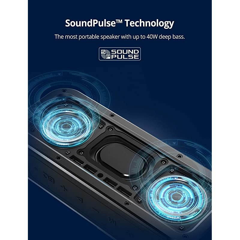 Portable Bluetooth Speakers  Force 40W IPX7 Waterproof Bluetooth 50 Wireless Speakers with TriBass Effects TWS 15Hour Playtime DualDriver with Builtin Mic NFC