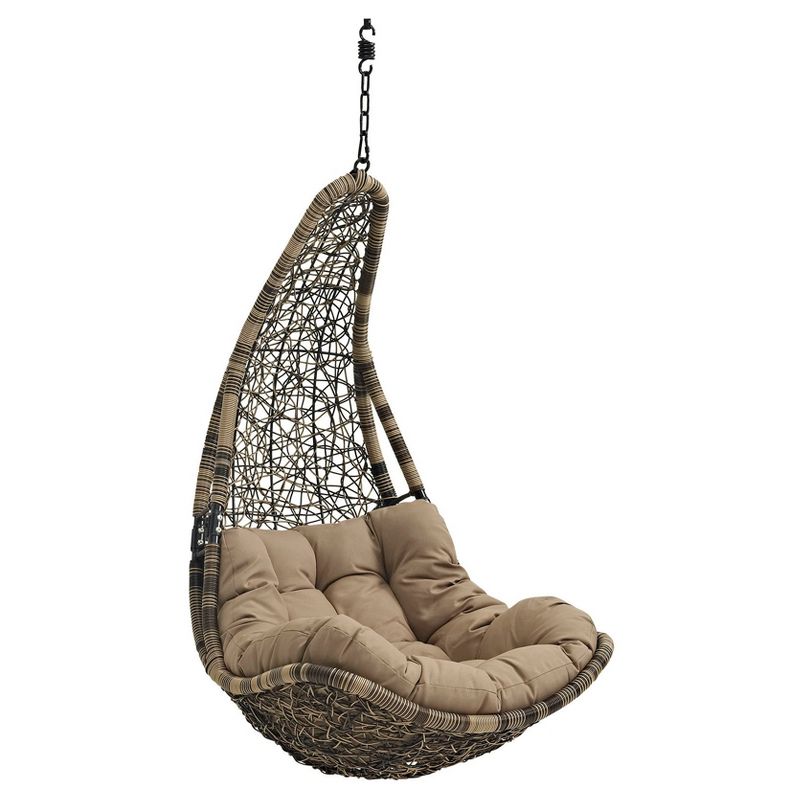 Abate Outdoor Patio Swing Chair - Black/Mocha - Modway