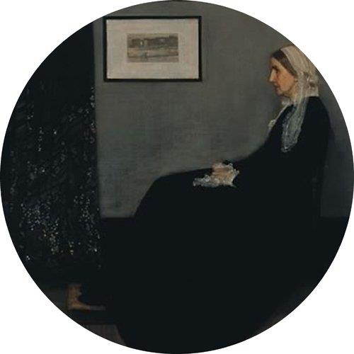 whistlers mother 5" Round Jar Opener or Mini Mousepad with Black Backing Great Gift Idea