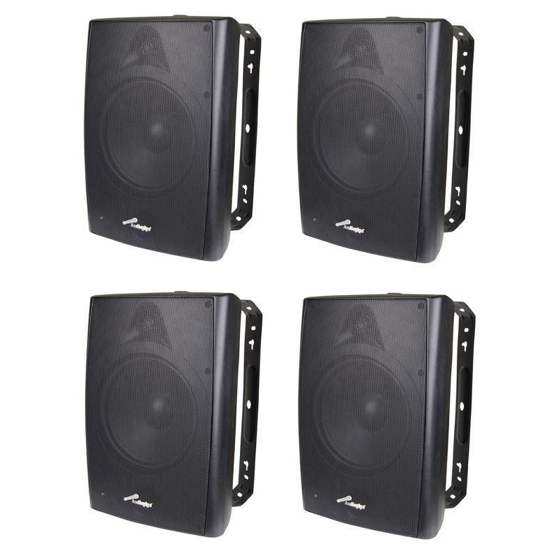 Nippon 4 x ODP-800BK NA Audiopipe 8 Inch 160 Watt UV and Water Resistant Outdoor Speaker with Wall Mounting Bracket, Black (4 Pack)