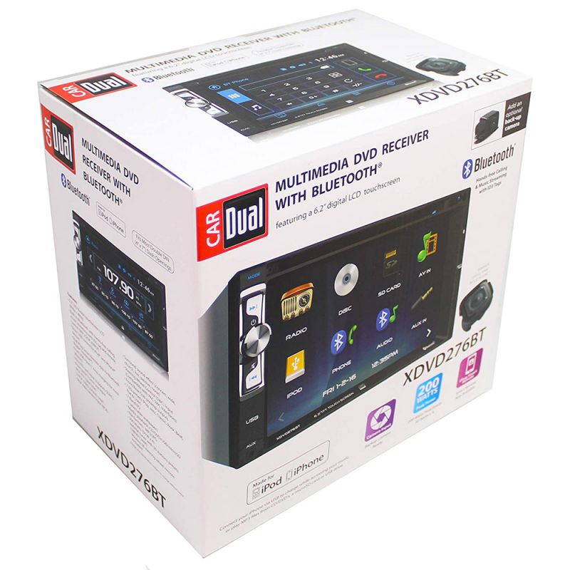 Dual XDVD276BT 6.2" LCD Touch Screen Double Din Car Stereo