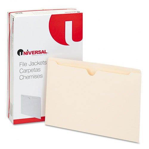 Universal&reg; Economical File Jackets, Legal, 11 Pt. Manila, 100/Bx