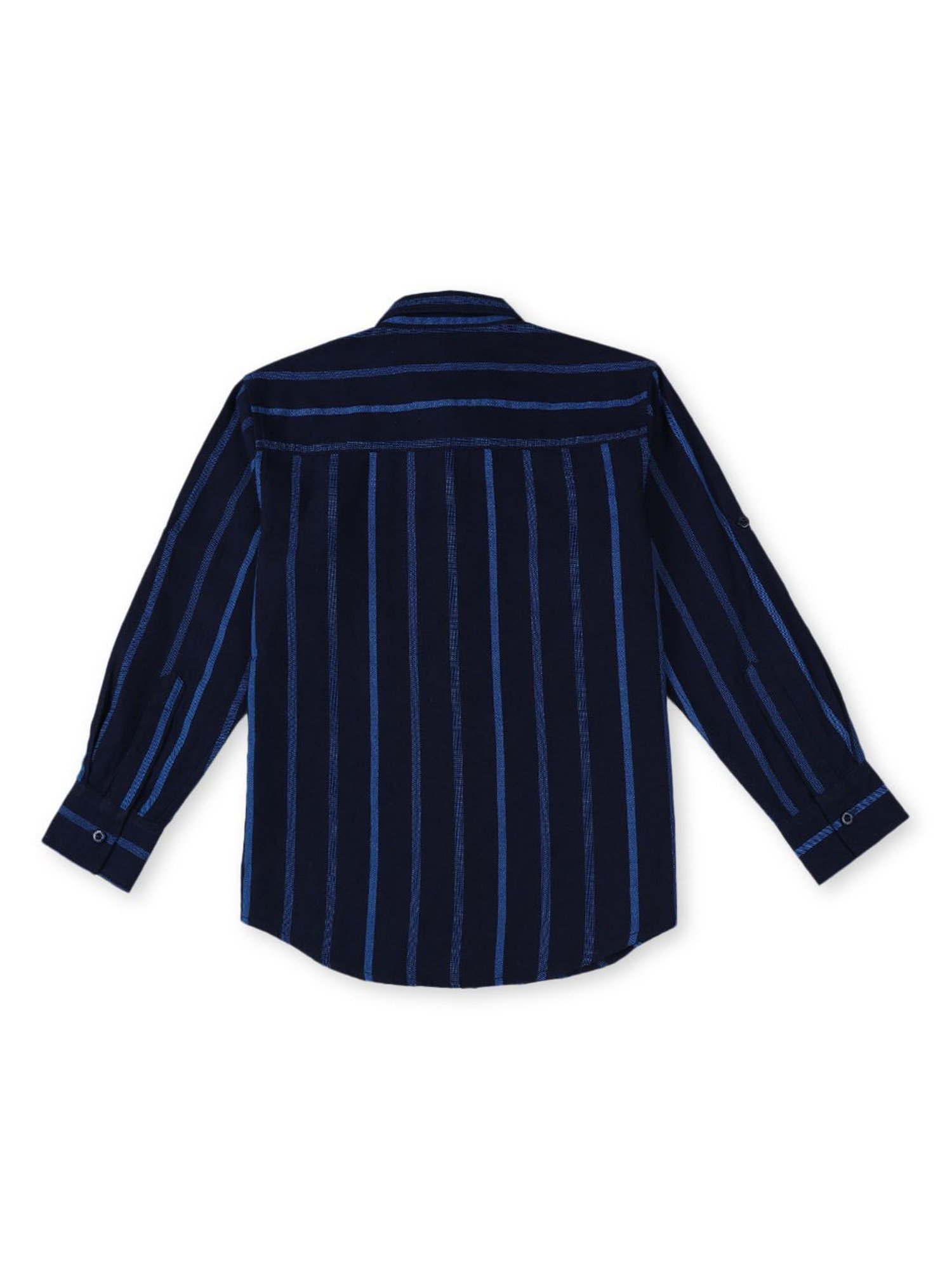 Gini & Jony Kids Navy Striped Full Sleeves Shirt