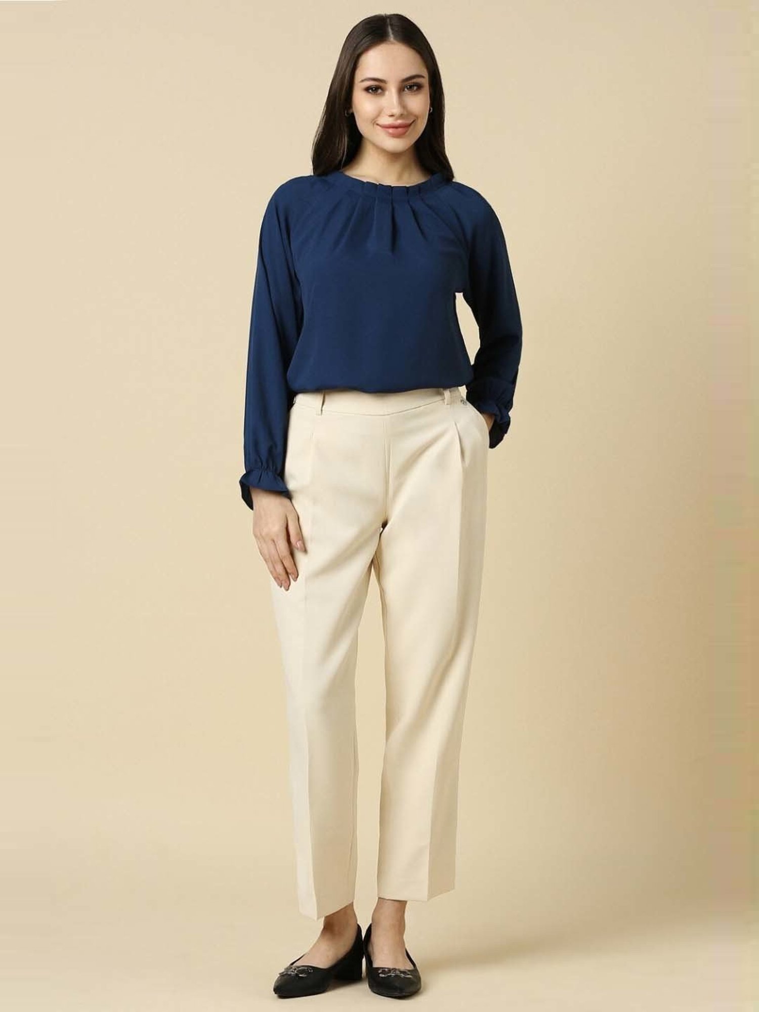 Allen Solly Navy Regular Fit Top