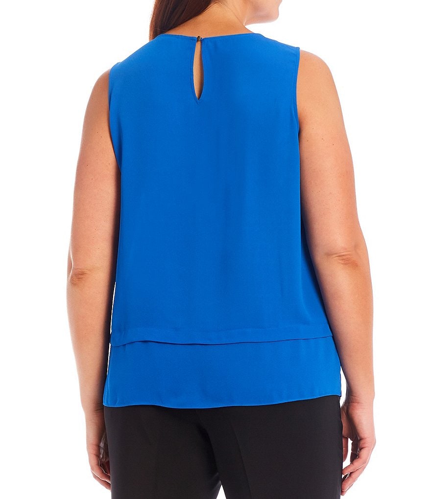 Bryn Walker Plus Size Pira Ponti Sleeveless Jewel Neck Oversized Tank