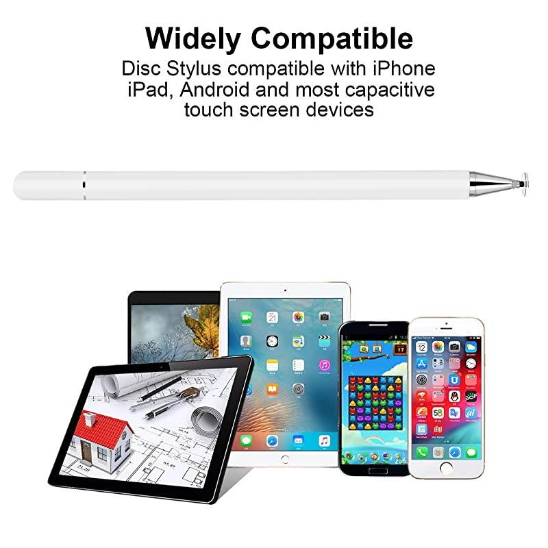 ElegantPen Disc Stylus Pen Touch Screen Digital Pencil Compatible for iPad iPhone Samsung Note 10 Google Pixel 3 and More Capacitive Smartphones and Tablets