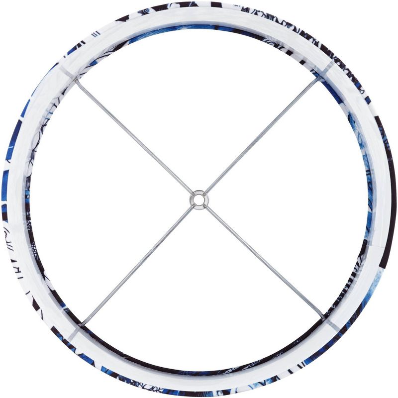 Springcrest Off-White White Drum Lamp Shade Modern Silver Circles 15x16x11 - Spider