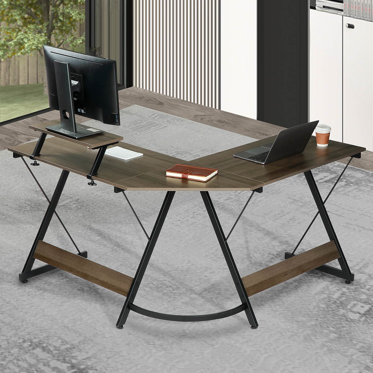 51" L-Shaped Desk Computer Corner Home Gaming Office Writing Study Table Workstation