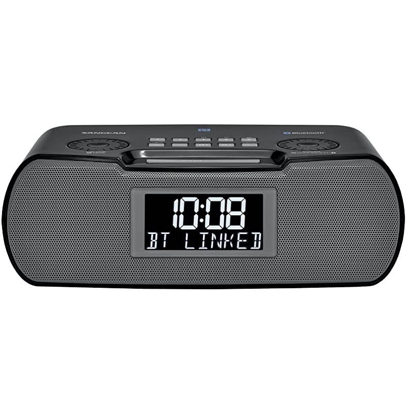 RCR-20 FM-RDS (RBDS) AM / Bluetooth / Aux-in / USB Phone Charging Digital Tuning Clock Radio with Battery Backup, Black, 13.8x 13.1x 4.9