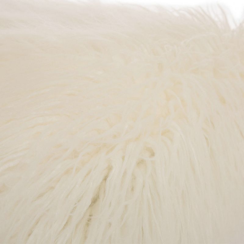 Oversized Faux Fur Acrylic Bench White - Glitzhome