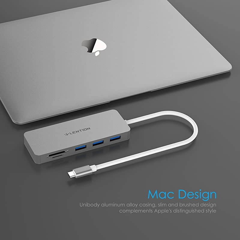 USB C Hub with 3 USB 30 and SDMicro SD Card Reader Compatible 20202016 MacBook Pro 131516 New Mac AiriPad ProSurface ChromeBook More MultiPort Type C Adapter CBC15 Space Gray