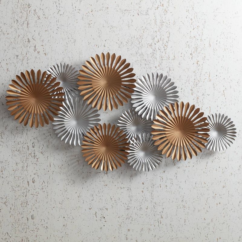 Newhill Designs Sparks 45" Wide Gold and Silver Metal Wall Art