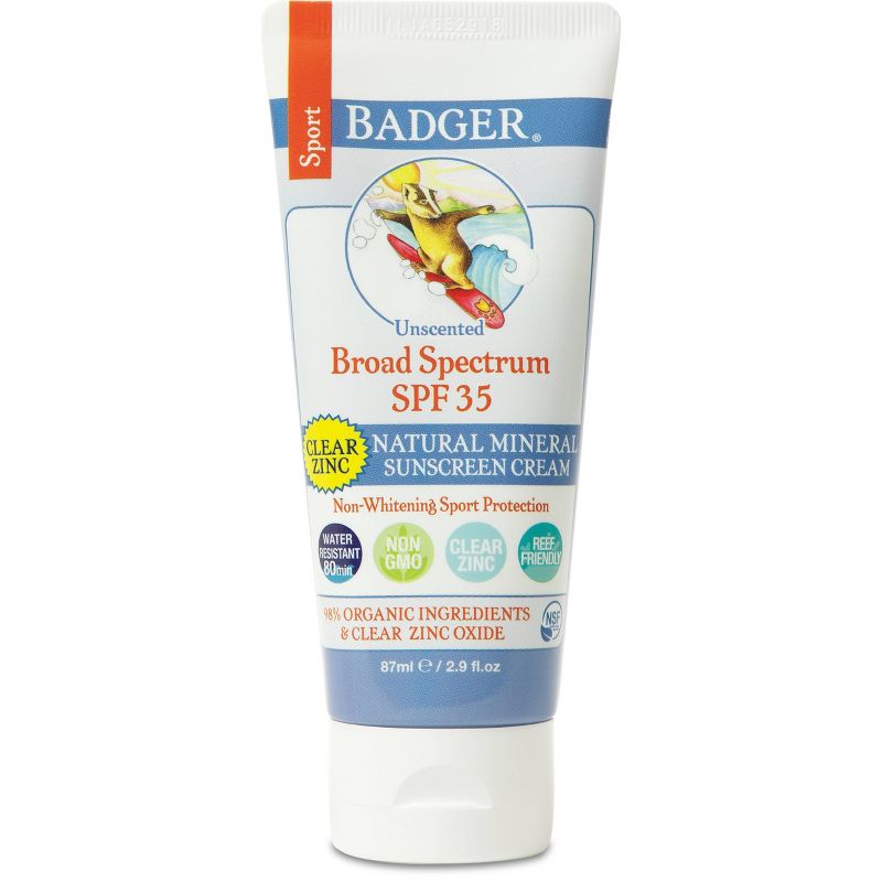 Badger Sport Mineral Sunscreen Cream - SPF 35 - 2.9 fl oz