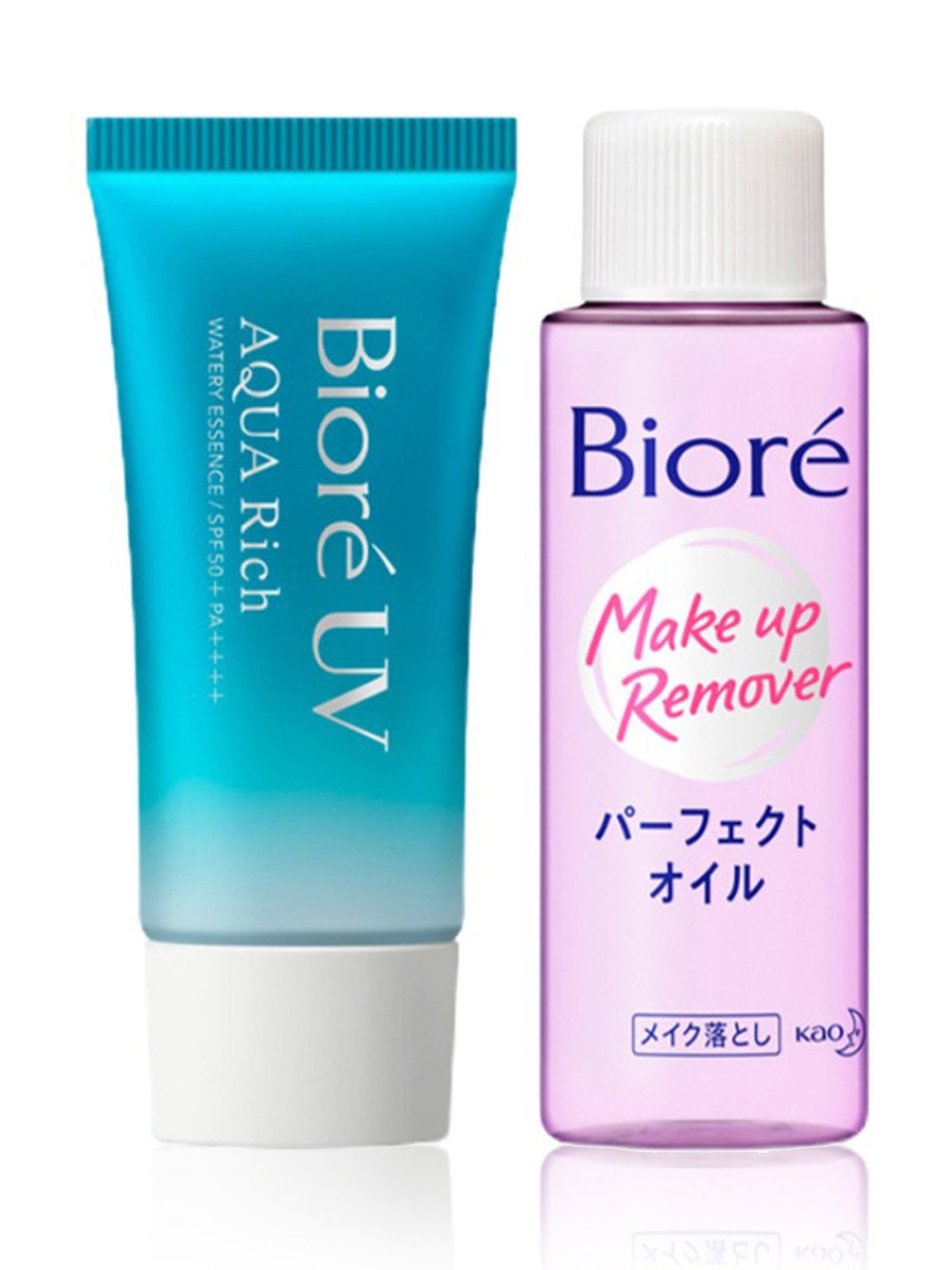 Biore UV Aqua Rich Watery Essence Sunscreen SPF 50+ Pa++++ and Makeup Remover Cleansing Oil Combo
