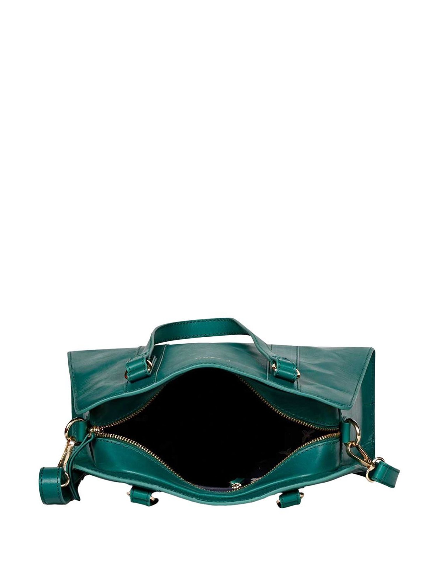 Favore Green Solid Medium Handbags