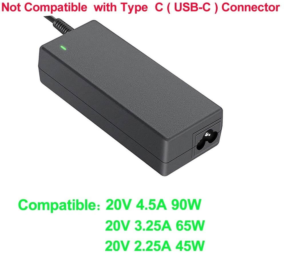 90 Watt Square Tip AC Charger Fit for Lenovo Yoga 730-15 720-15 720-15IKB 730-15IKB 730-151KB 730-15IWL 730 81CU 15.6 Inches Laptop Power Supply Adapter Cord