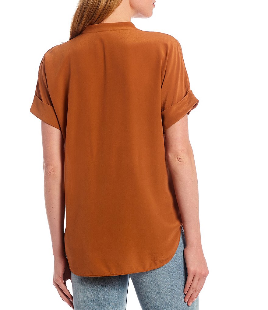 A Loves A Short Sleeve Button Down Silk Shirt