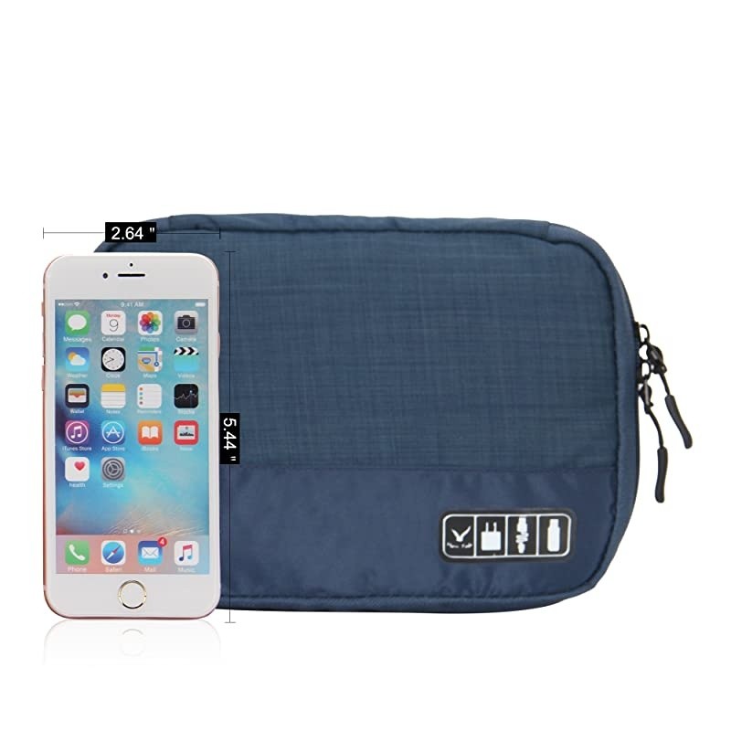 Travel Universal Cable Organizer Electronics Accessories Cases for Various USB Phone Charger and Cable Blue