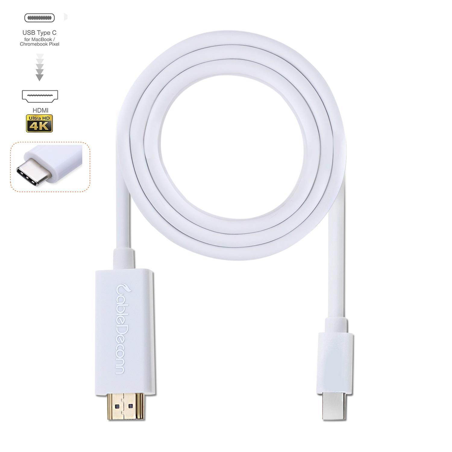 CableDeconn USB 3.1 Type C to HDMI 4K HDTV Adapter Cable for Laptop 1.8m