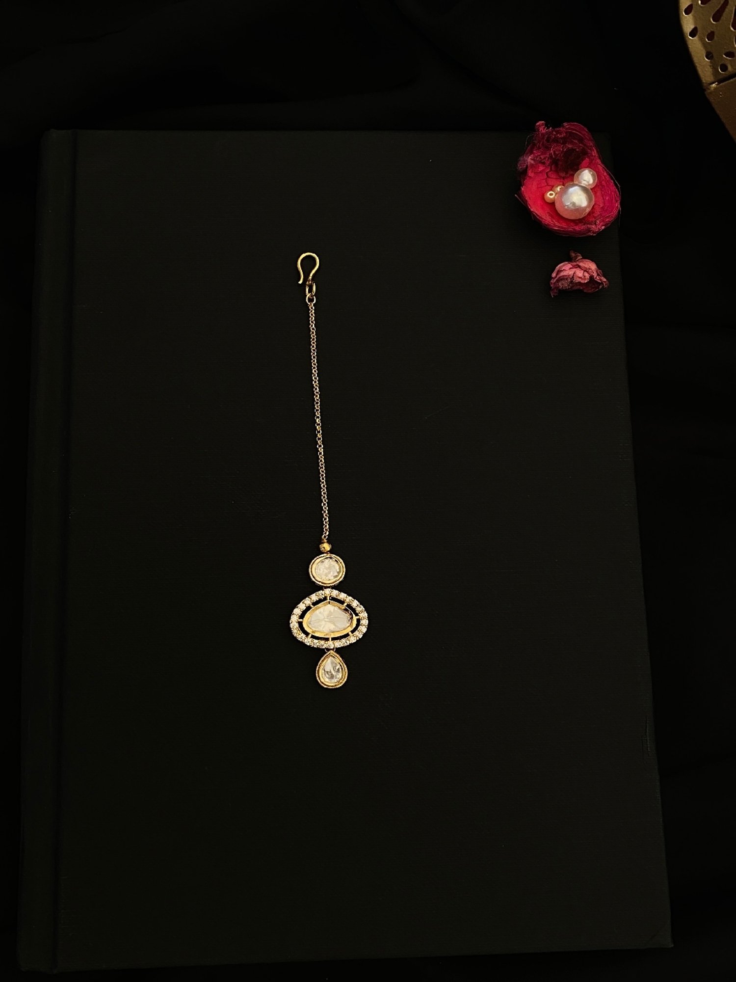 Abdesigns Elite Polki Kundan Maang Tikka