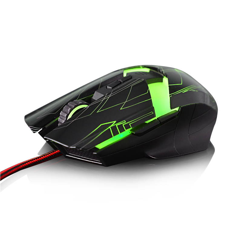 Merdia FL&middot;ESPORTS 500-2000DPI 6 Button 7 LED Colors Professional Ergonomics Wired G60 Gaming Mouse (Black)