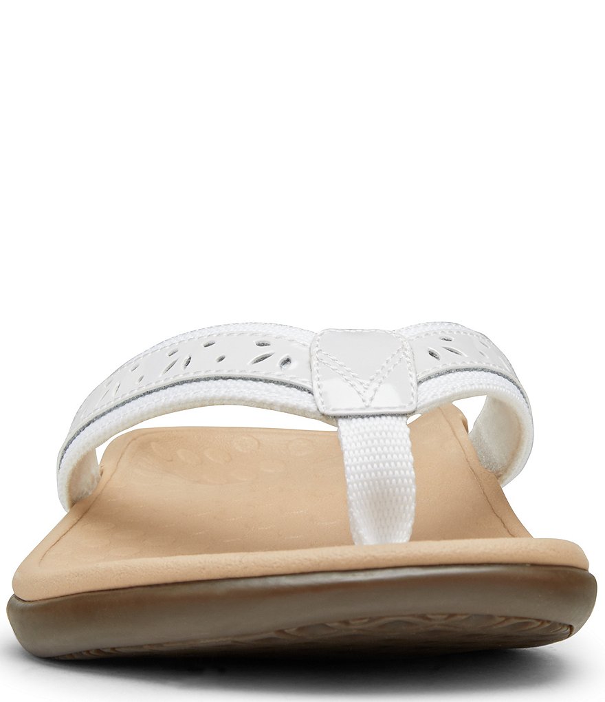 Vionic Casandra Perforated Leather Thong Sandals