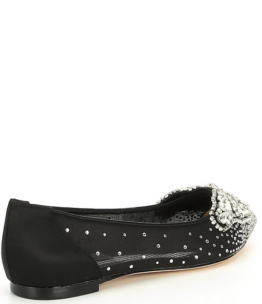 Badgley Mischka Quinn Satin Butterfly Toe Dress Flats