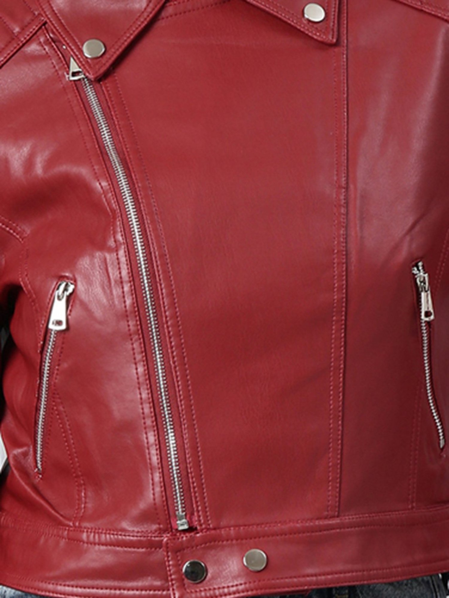 SHOWOFF Red Regular Fit Biker Jacket