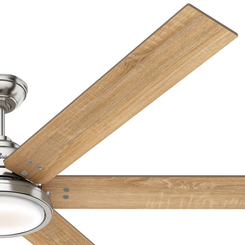 70" Warrant Ceiling Fan with Wall Control Nickel (Includes LED Light Bulb) - Hunter Fan