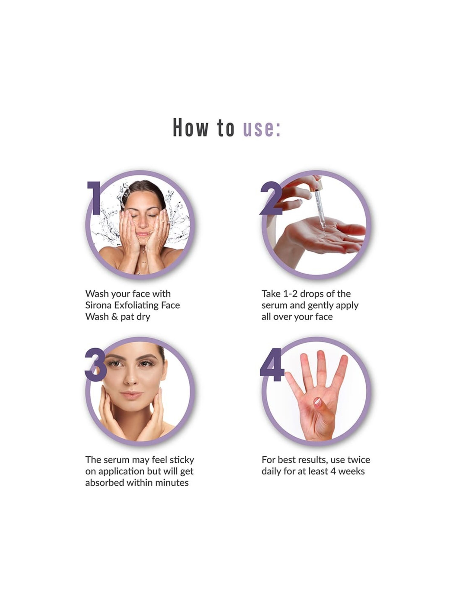 Sirona Anti Acne Face Serum with Natural Exfoliating Face Wash