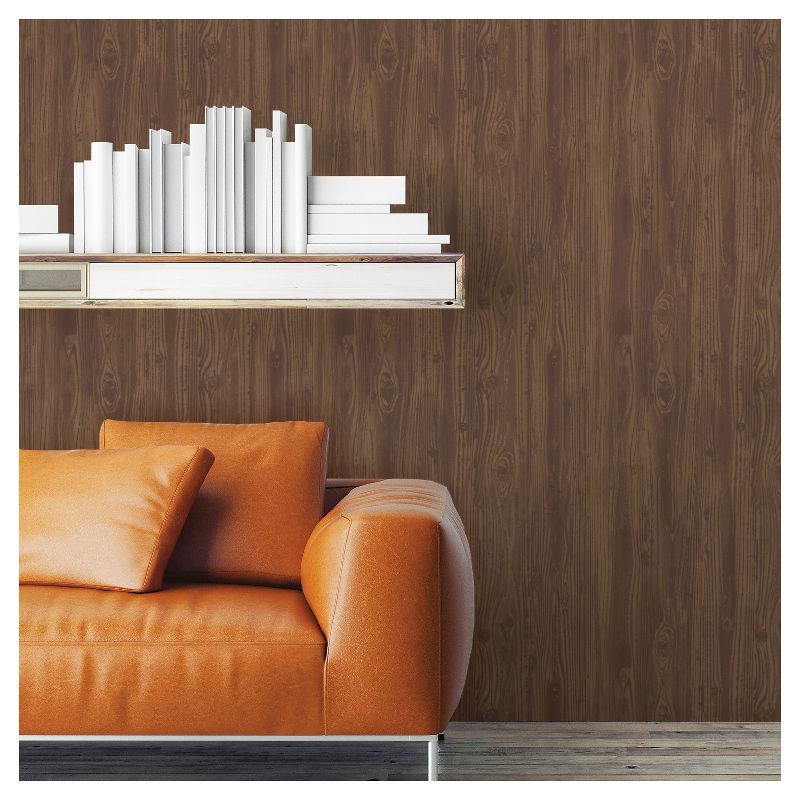Devine Color Textured Driftwood Peel & Stick Wallpaper Cocoa