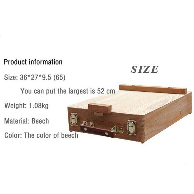 Portable Place Draw Round Desktop Beech Paint Box Burlywood