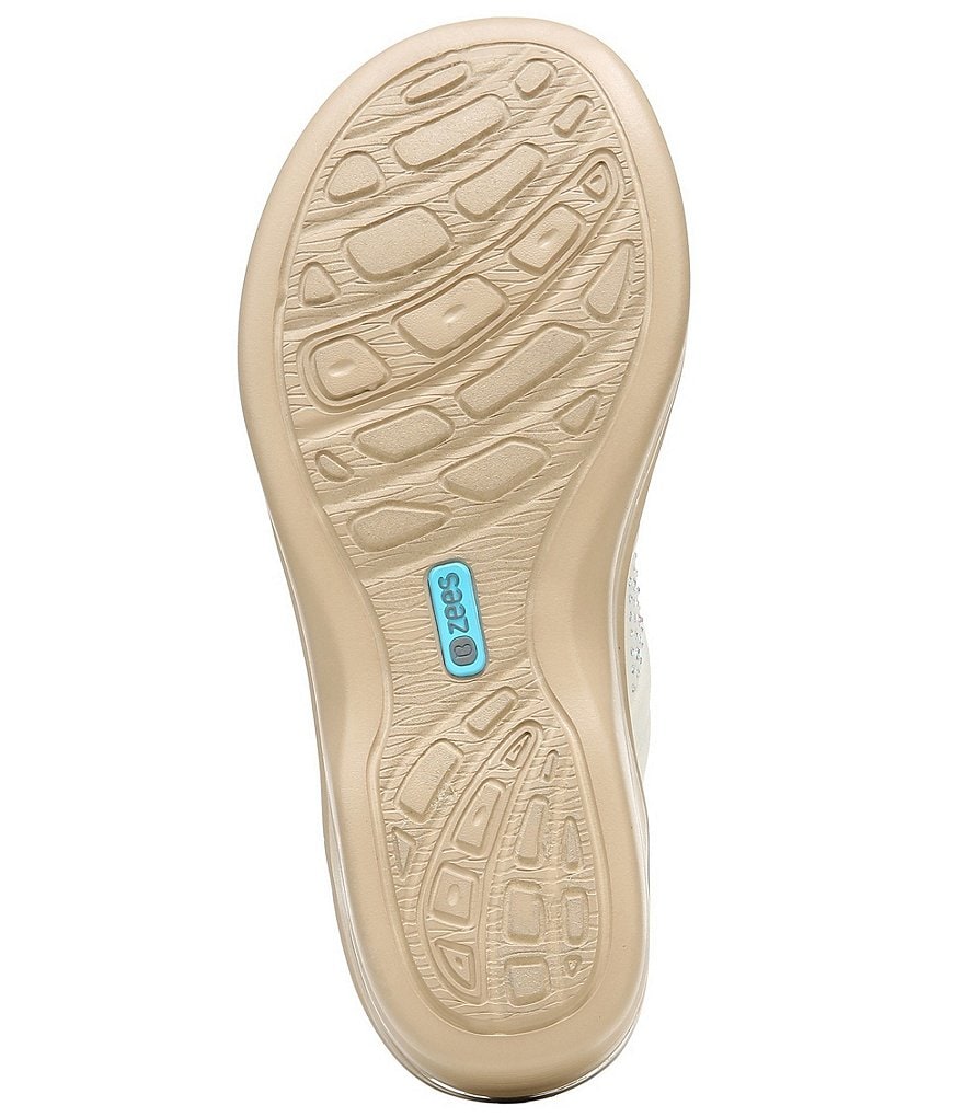 Bzees Dazzle Me Rhinestone Embellished Washable Slip-On Thong Sandals