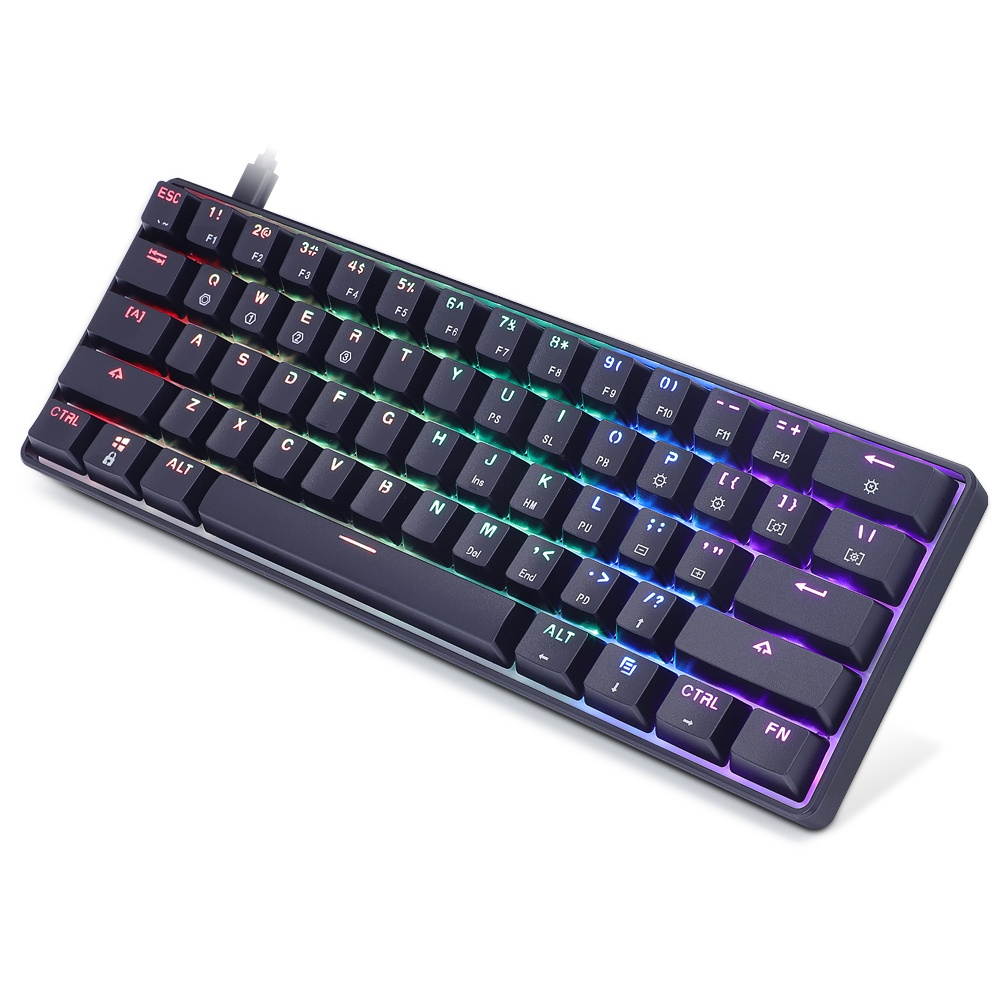 Geek GK61 61 Keys Mechanical Gaming Keyboard Hot Swappable Gateron Optical Switch RGB Type-C Programmable 60% Layout Gaming Keyboard Brown Switch